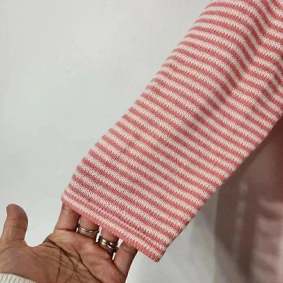 Talbots Linen Blend V Neck 3/4 Sleeve Women's Sweater M - Picture 4 of 9